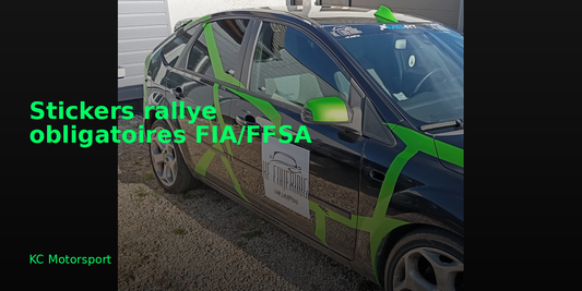Stickers rallye obligatoires FIA/FFSA 2026 — Checklist complète + où les commander